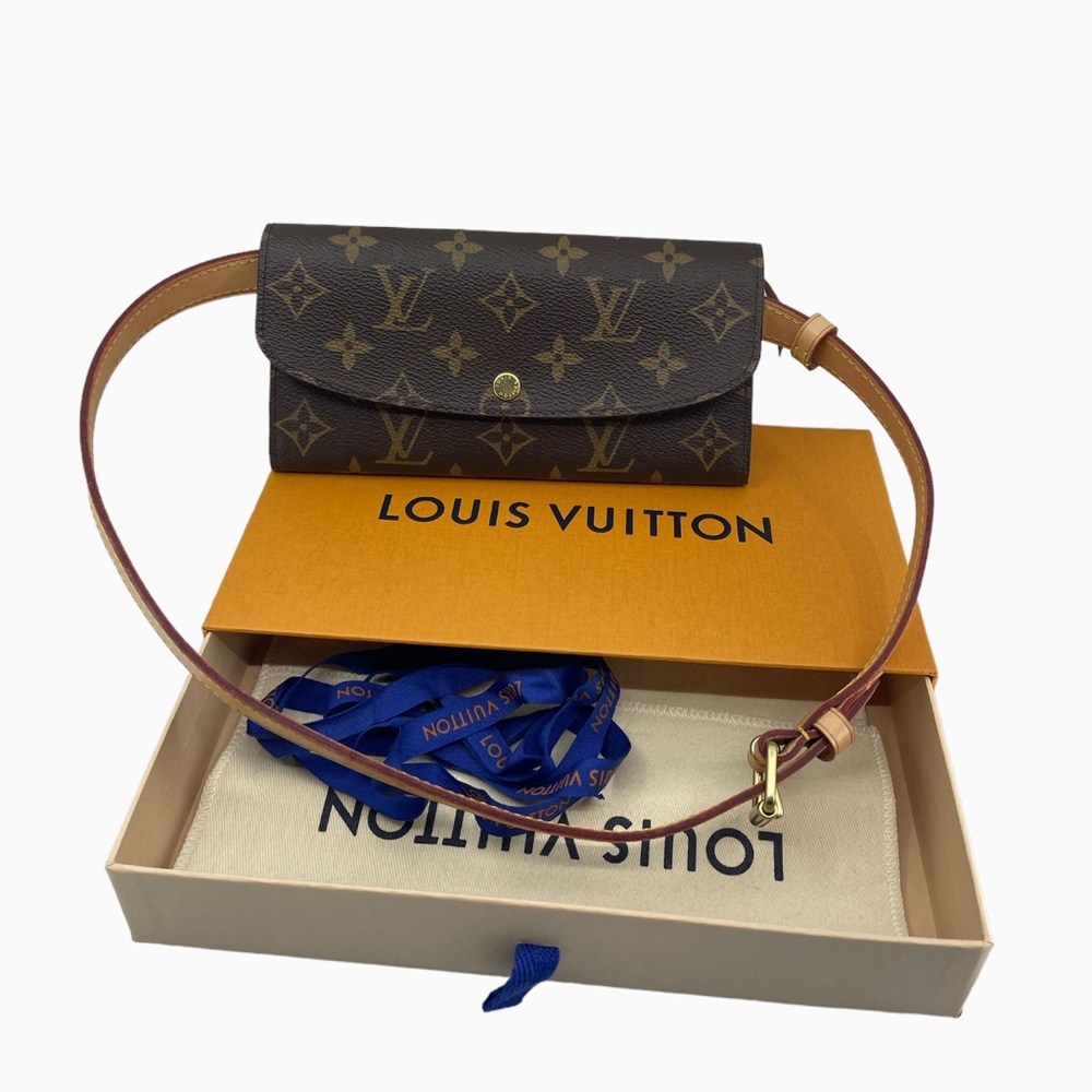 Louis Vuitton Monogram Emilie Wallet on Strap Rose Ballerine M61289 - Picture 1 of 14